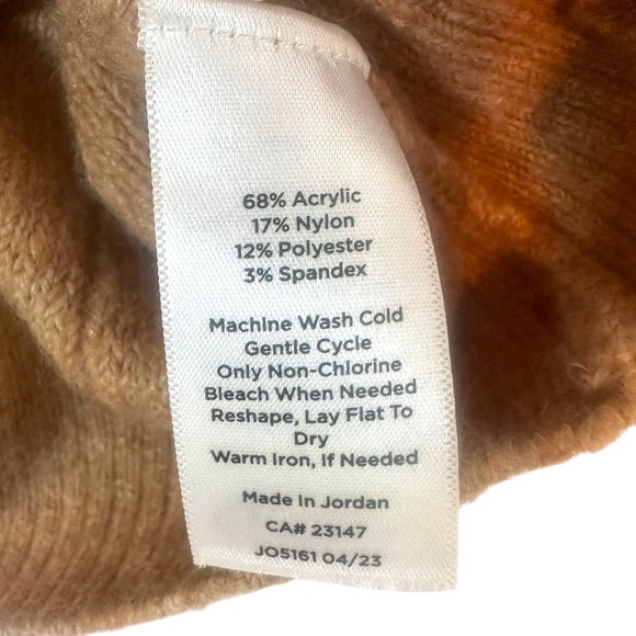 TALBOTS Cable Knit Medium Zip Collar Sweater Tan Camel Classic Quiet Luxury - Picture 8 of 11